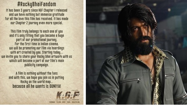 Want to be part of the KGF-Chapter 2 journey? Send the team your best Rocky Bhai art work