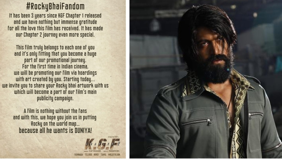 Want to be part of the KGF-Chapter 2 journey? Send the team your best Rocky Bhai art work