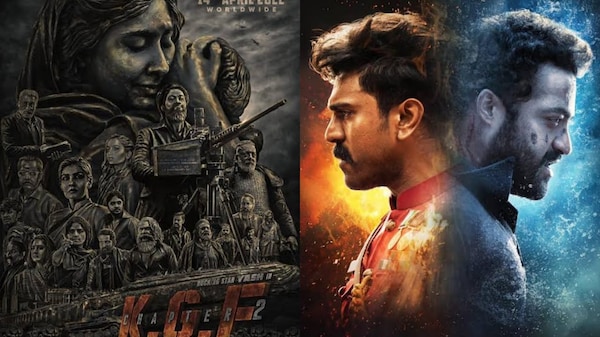 Posters of KGF 2 and RRR.