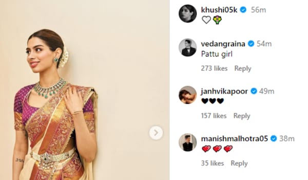 Vedang's comment on Khushi Kapoor's post