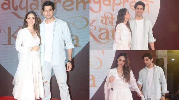 Kiara Advani, Sidharth Malhotra walk together with love towards their car on a rainy night as they exit screening of SatyaPrem Ki Katha; VIDEO goes viral