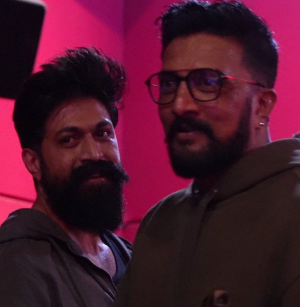 Yash and Kiccha Sudeep at the celebrity show of UI