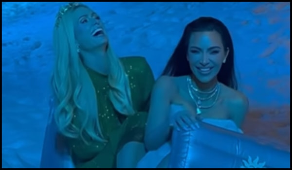 Kim Kardashian and Paris Hilton in the video screengrab