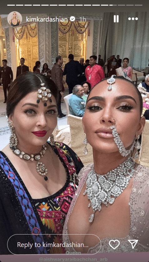 Kim Kardashian with Aishwarya Rai Bachchan