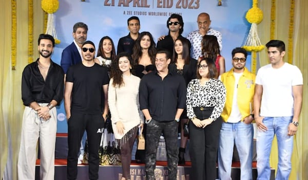 The cast and crew of Kisi Ka Bhai Kisi Ki Jaan at the trailer launch event in Mumbai