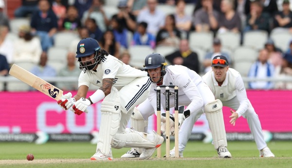 KL Rahul played a solid inning of 90. Image | ICC on X