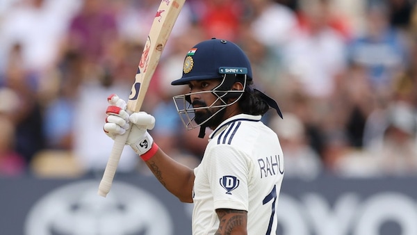 KL Rahul celebrates his 50. Photo via BCCI