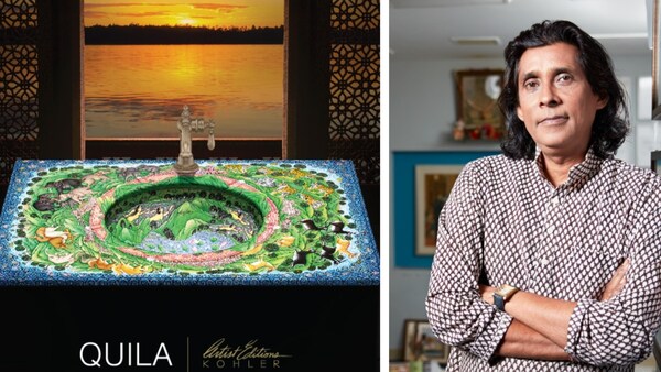 Kohler’s newly-launched limited edition sink Quila sports an intricate painting by Padma Shri Jai Prakash Lakhiwal
