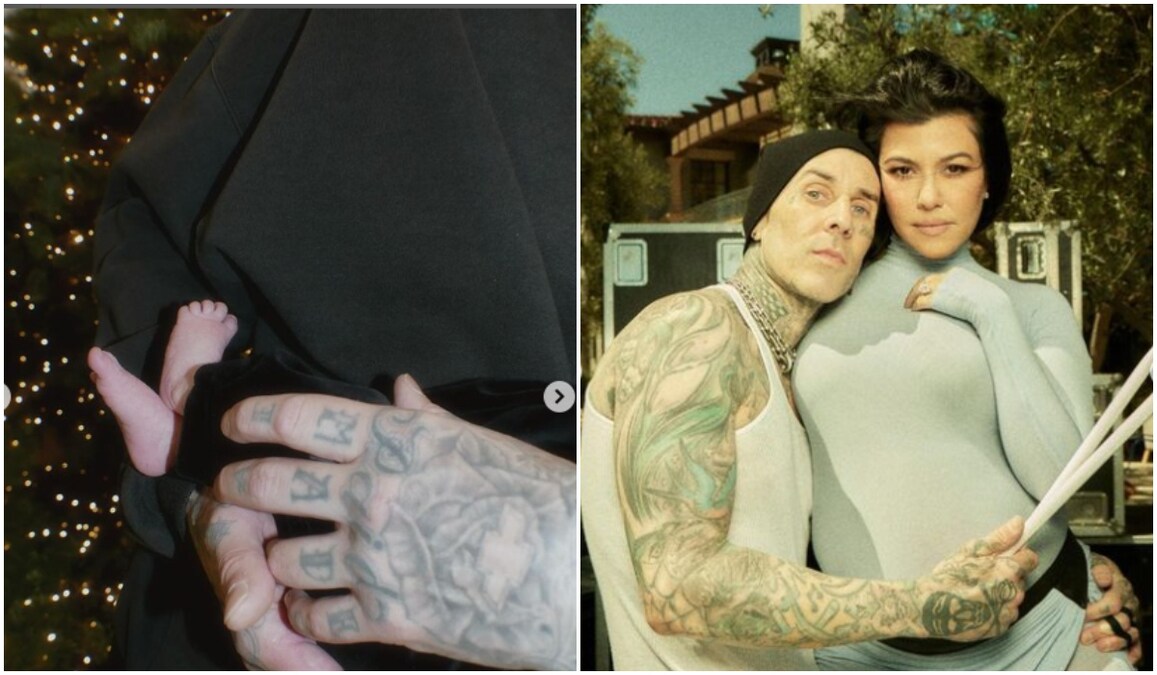 Kourtney Kardashian, Travis Barker drop first pictures of baby Rocky
