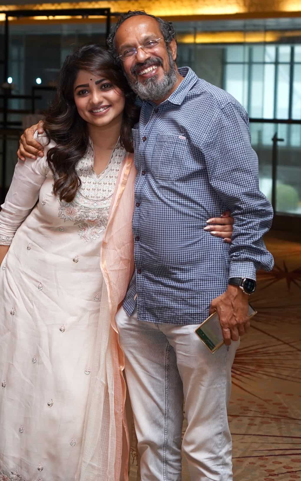 Rachita with producer-actor B Suresha