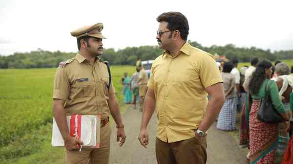 Krish S Kumar and Indrajith in a still from Kurup