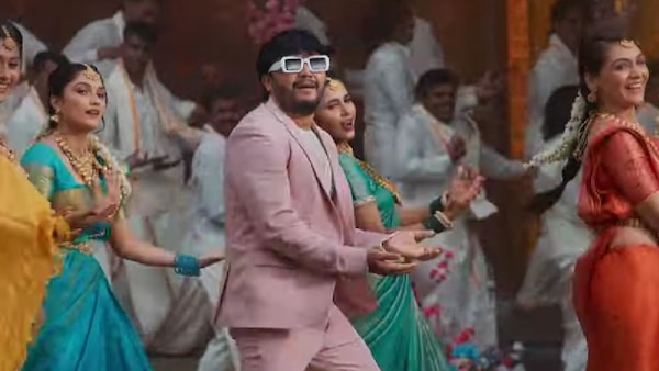 Golden Star Ganesh in a still from the song, My Marriage is Fixed