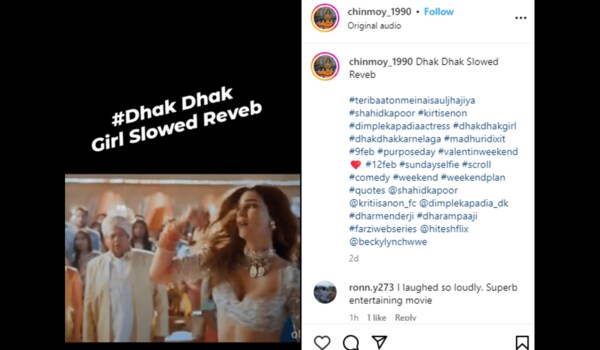 Kriti Sanon's Dhak Dhak video on Instagram