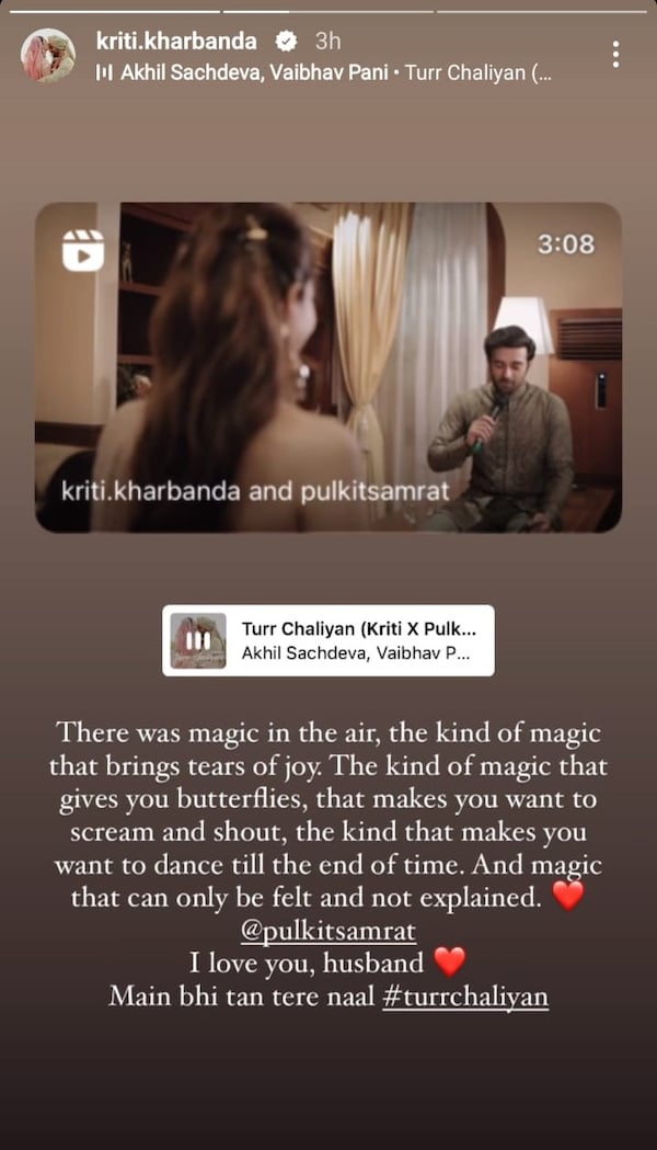 Kriti's Instagram post