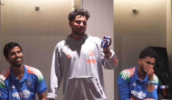 WATCH: Virat Kohli’s playful jab leaves Kuldeep Yadav blushing after winning Impact Player medal