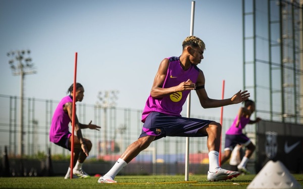 Lamine Yamal in training. Image | fcbarcelona.com