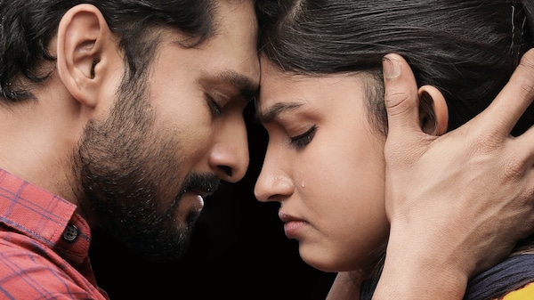 Praveen and Rachana in a still from the film