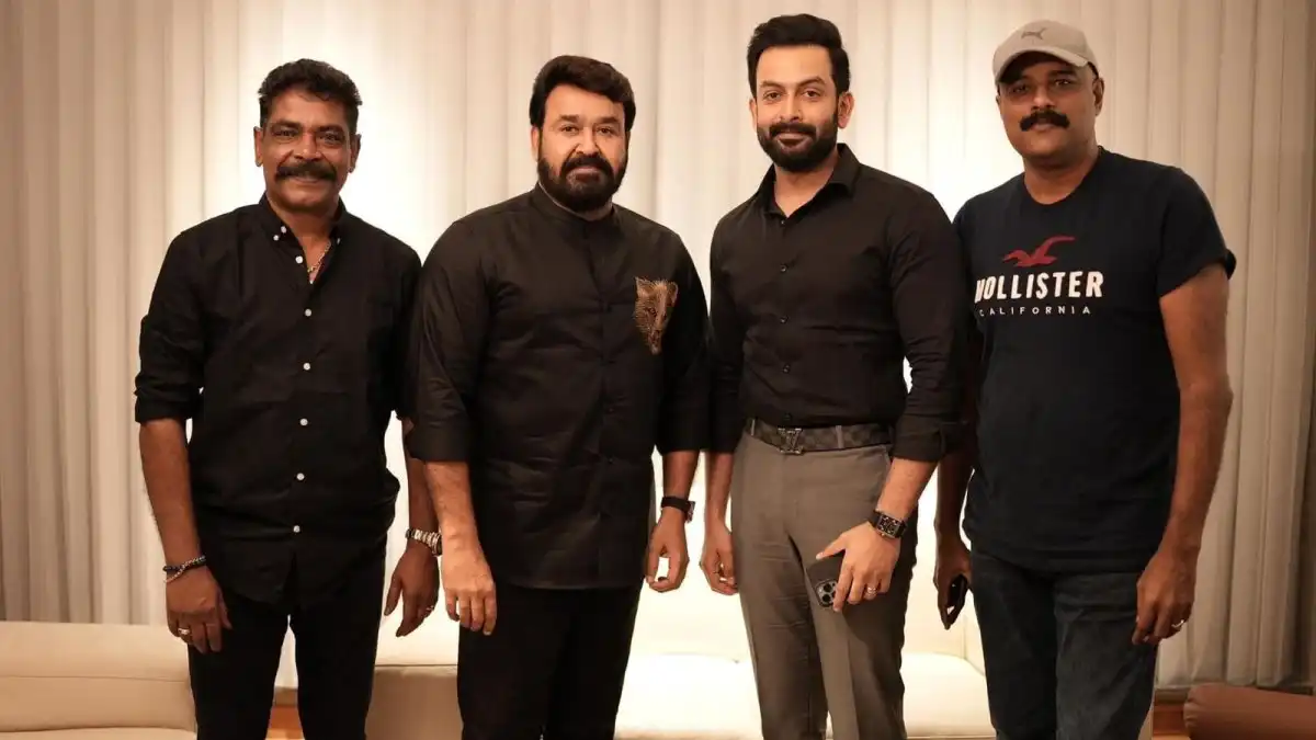 Team Lucifer 2 reveals a picture featuring Mohanlal and Prithviraj, sends fans into a tizzy