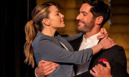 Tom Ellis revealed that when filming this show he performs his own singing but does not play the ______. Fill in the blank.
