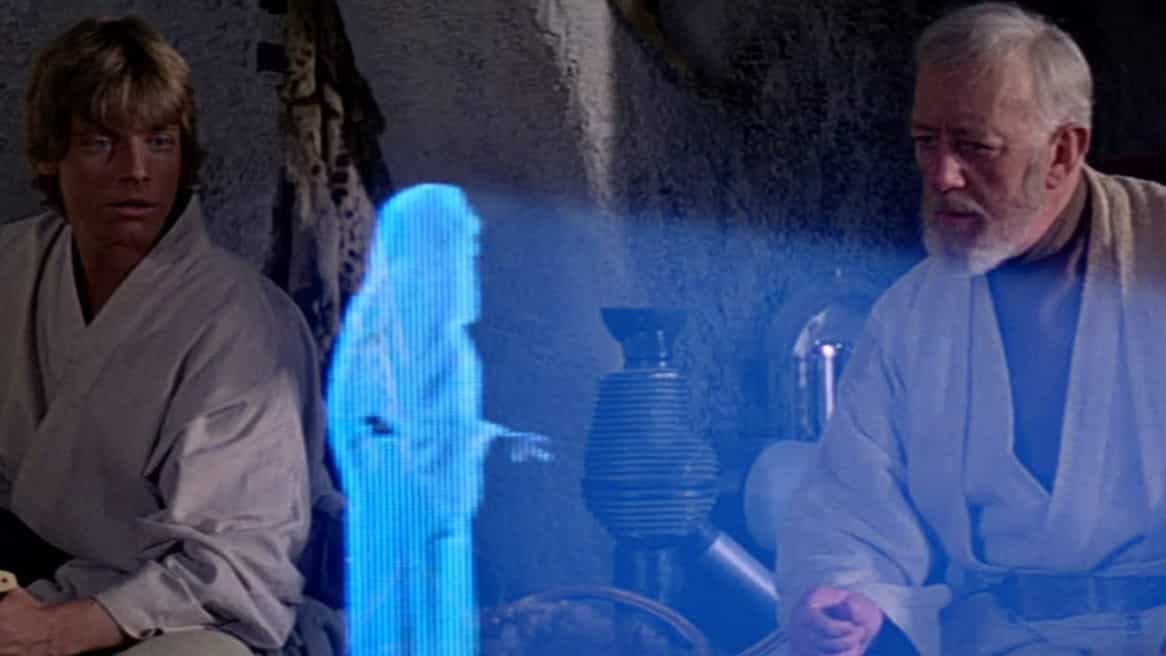 Obi-Wan tells Leia that he will meet her again, as his old self