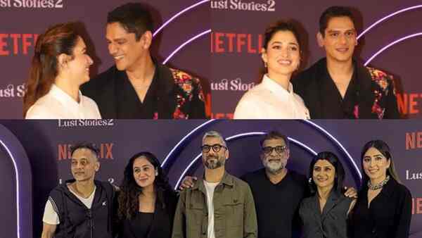 IN PICS: Tamannaah Bhatia, Vijay Varma break silences as they pose together at Lust Stories 2 screening; Mrunal Thakur, Angad Bedi join in