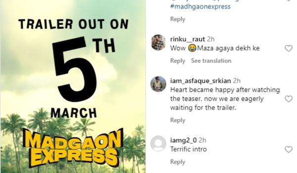 Madgaon trailer announcement