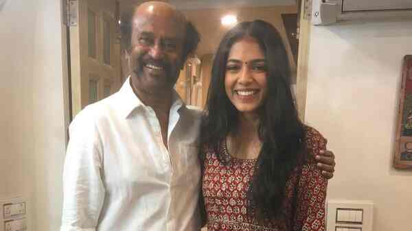 Malavika with Rajini