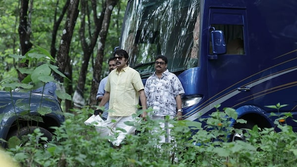 Mammootty on the sets of Nissam Basheer's untitled thriller