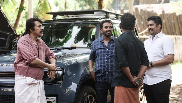 Mammootty on the sets of Rorschach