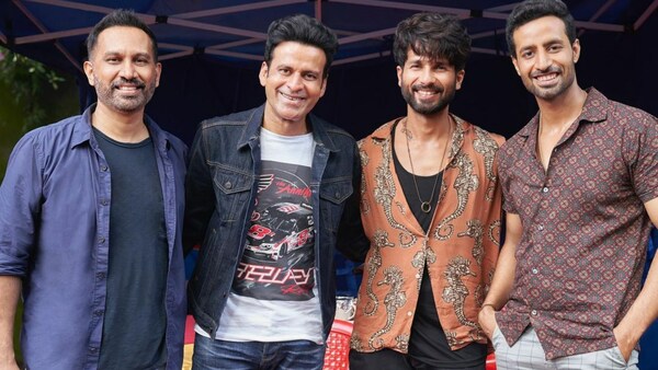 'The Family Man' Manoj Bajpayee meets Shahid Kapoor on the sets of Raj & DK's upcoming web series