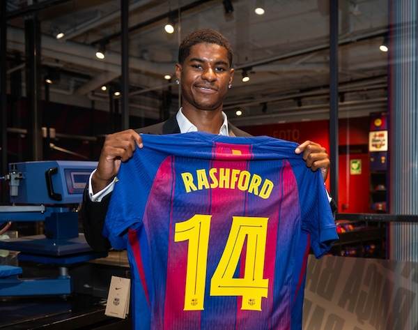Marcus Rashford will be wearing the No. 14 jersey. Image | FC Barcelona on X