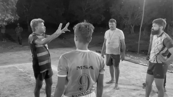 Mari Selvaraj during Bison shoot.