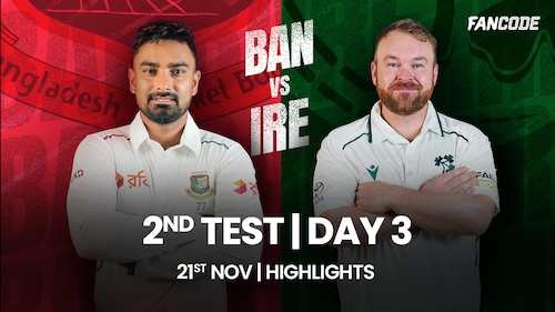 Bangladesh lead Ireland by 367 runs | 2nd Test, Day 3