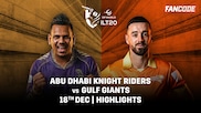 Abu Dhabi Knight Riders beat Gulf Giants by 4 wickets | Match 19