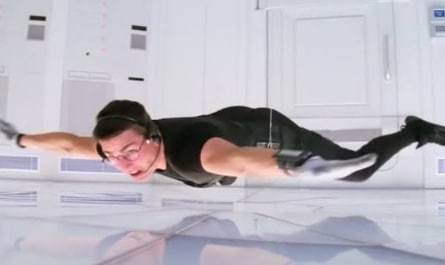 Cruise's head kept striking the floor when filming this iconic moment until he decided to put ____________ in his shoes for balance. Fill in the blanks.