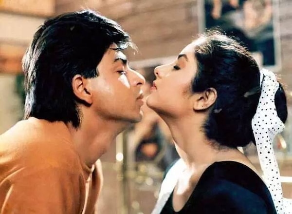 Shah Rukh Khan and Divya Bharti in a still from Deewana