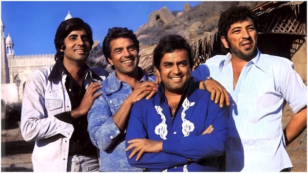 A Behind The Scenes Still From Sholay