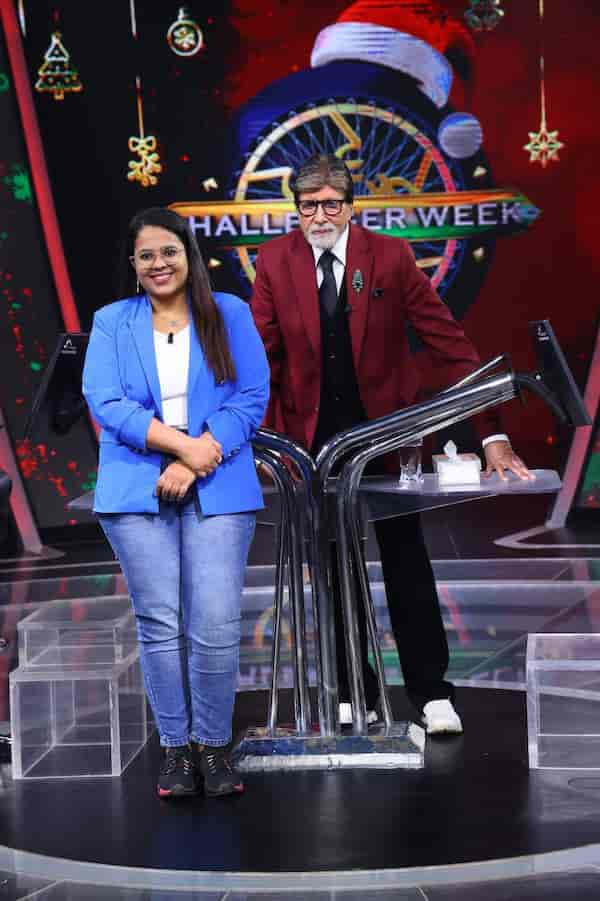 Amitabh Bachchan with KBC 16 contestant Priyanka