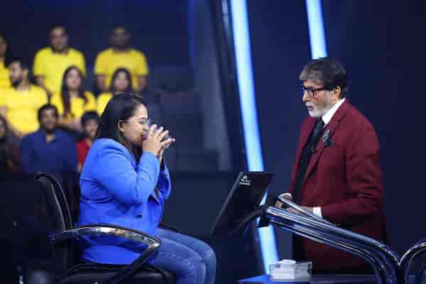 Amitabh Bachchan with KBC 16 contestant Priyanka