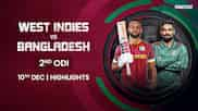 2nd ODI: West Indies beat Bangladesh by 7 wickets