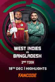 Bangladesh beat West Indies by 27 runs | 2nd T20I