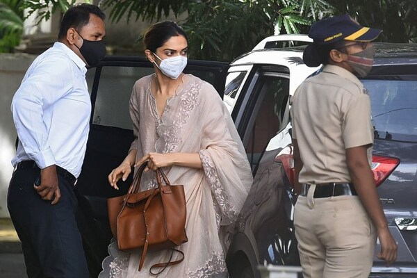Deepika Padukone at the NCB office for a probe over her drug-chat with manager Karishma Prakash