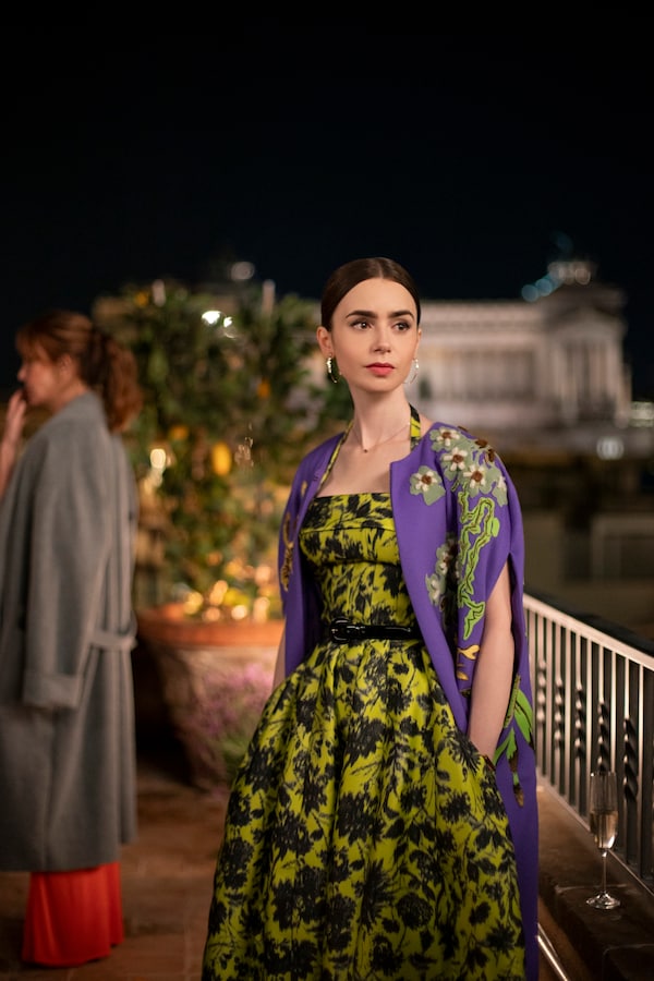 Lily Collins in a still from Emily in Paris Season 4