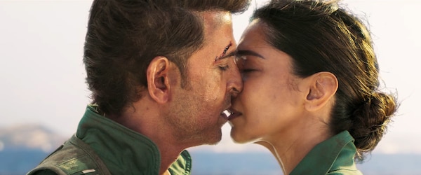 Hrithik Roshan and Deepika Padukone in a still from Fighter