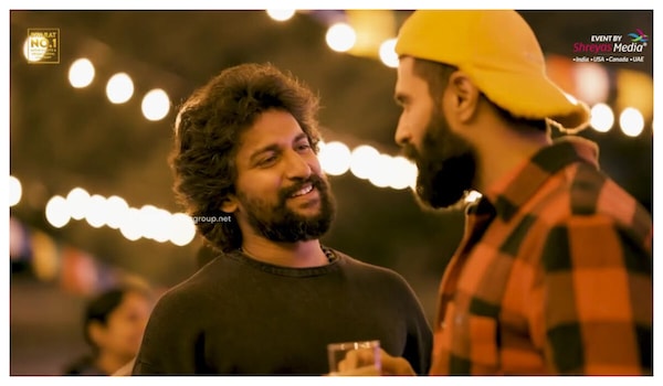 Nani and Vijay Deverakonda share a light moment at Yevade Subramanyam event