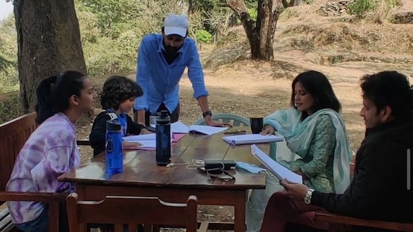 Raam Reddy with his cast during the shoot of Jugnuma.