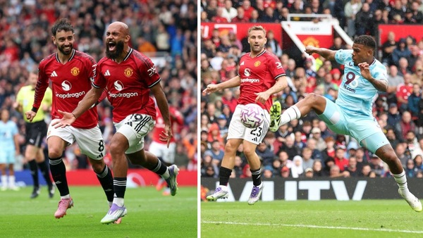Stills from Manchester United vs Burnley. Photos via Premier League.
