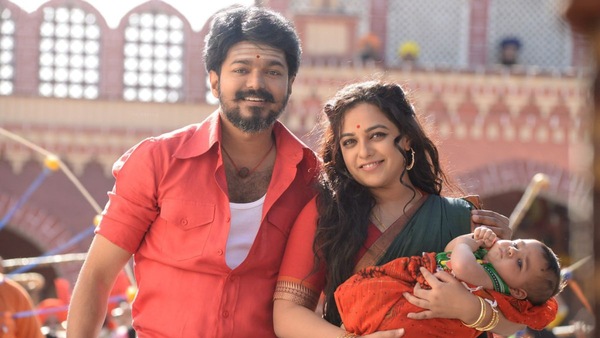 Vijay and Nithya Menen in Mersal.