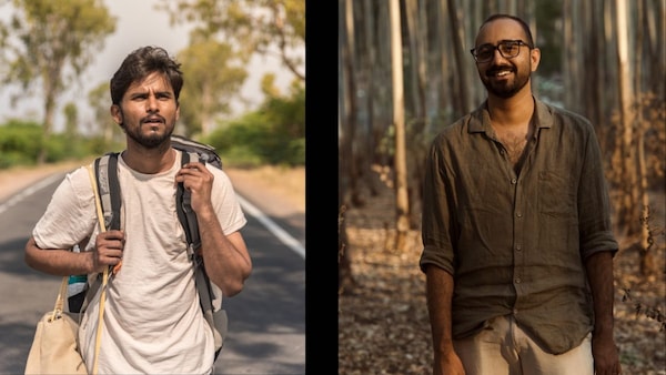 Naveen Shankar (left) in a still from Kuldeep Cariappa's (right) Nodidavaru Enanthare.