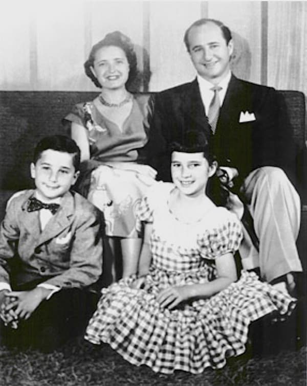 Ruth Handler and Isadore Elliot Handler with their children,  Barbara Joyce Handler (Barbie) and Kenneth Robert Handler (Ken)